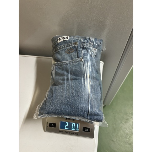 Harley Davidson Vintage Y2K Baggy Bootcut Medium Wash Jeans Embroidered 42x32 - Picture 8 of 10